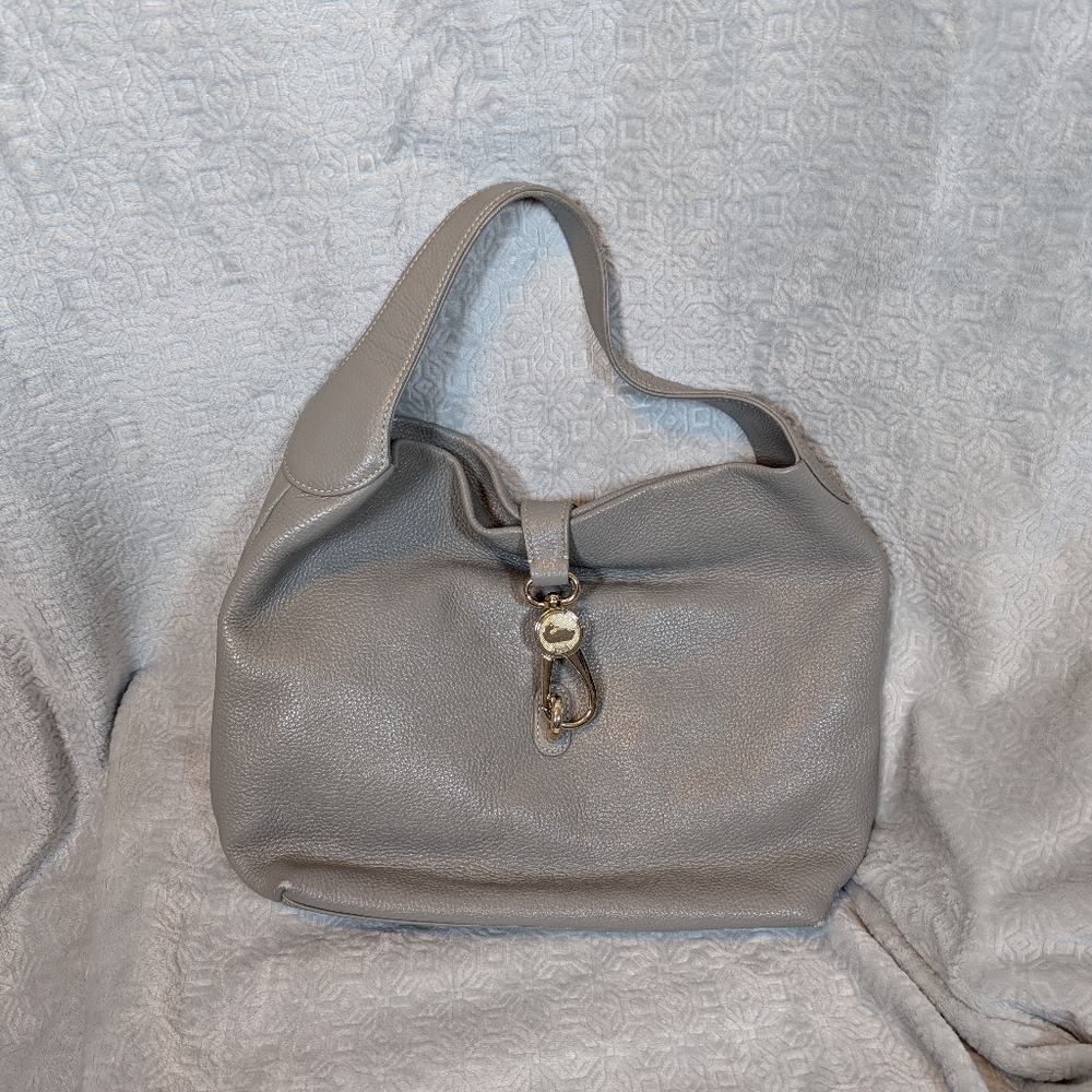 Dooney & Bourke Pebble Logo Lock Hobo Sac Slouch Bag Slate Gray